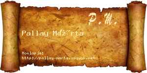 Pallay Márta névjegykártya